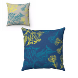 Blooming Floral Double Sided Faux Suede Cushion - 4 Sizes Yellow Pandora