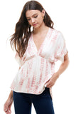 Flowy V-Neck Top with Relaxed Fit Indigo Arrowwood