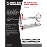 Better Chef 22" 2-Level Colored-Chrome-Plated S-Shaped Dish Rack Sky Iapetus