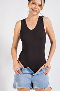 V-Neck Sleeveless Bodysuit