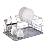 Better Chef 22" 2-Tier 4-Piece Chrome Classic Dish Rack Sky Iapetus