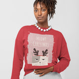 Womens Meowy Christmas Sweatshirt Yellow Pandora