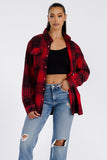 Boyfriend Oversized Soft Flannel Shacket Lime Milo