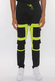 COLOR BLOCK CARGO TRACK PANTS Lime Milo