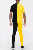 Two Way Split T-shirt & Track Pants Set Lime Milo