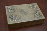 Handmade Carved Flower Wood Box