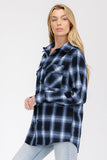 Oversize Boyfriend Plaid Checkered Flannel Lime Milo