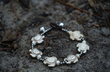Turtle Silver Boho Bracelet Tan Smokey