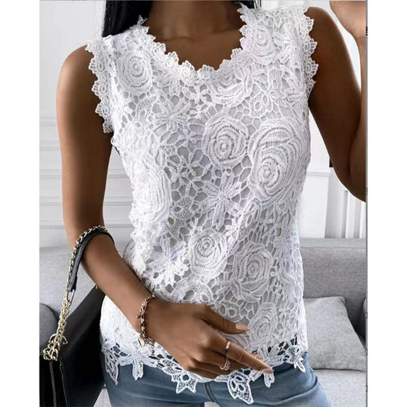 Vest Lace Top Silver Sam