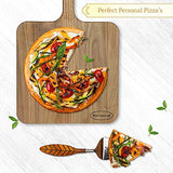 Härthwood Walnut Wood Cutting Board with Handle 12"x12" Sky Blue Hestia