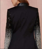 Womens Blazer with Sequins Sleeve Yellow Pandora