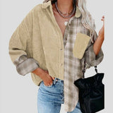 Turn-down Collar Single-breasted Button Top Silver Sam