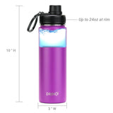 DRINCO® 22oz Stainless Steel Sport Water Bottle - Deep Purple Orchid Lavender