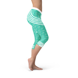 Women's Turquoise Sports Capri Leggings