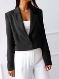 Lapel V Jackets Long Sleeve Solid Loose Buttoned Outwear Blazer Silver Sam