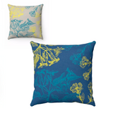 Blooming Floral Double Sided Faux Suede Cushion - 4 Sizes Yellow Pandora