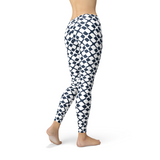 Women's Geometric Blue Tile Leggings
