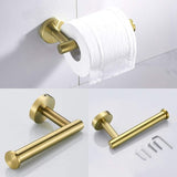 3 Piece Golden Bathroom Hardware Set