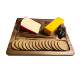 End Grain Cheeseboard with Knife  11.75" x 13.75" Azure Lily