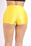 High Waist Shiny Tricot Stretchy Skinny Shorts