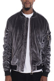 Velour Scrunched Bomber Jacket Lime Milo