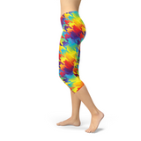 Women's Rainbow Houndstooth Capri Leggings