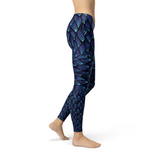 Women's Blue Mermaid Scale Leggings
