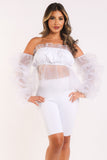 Organza Sleeve Detailed Top & Matching Shorts