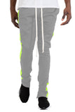 CLASS SLIM  FIT TRACK PANTS- GREY/ LIME Lime Milo