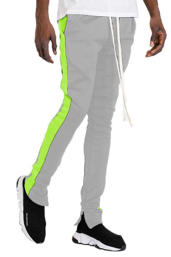 CLASS SLIM  FIT TRACK PANTS- GREY/ LIME Lime Milo