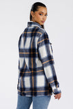 Boyfriend Oversized Soft Flannel Shacket Lime Milo