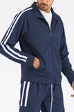 Two Stripe Zip Up Track Jacket Lime Milo