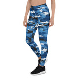 Women's Blue Camo Sports Leggings