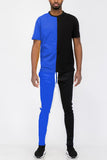 Two Way Split T-shirt & Track Pants Set Lime Milo