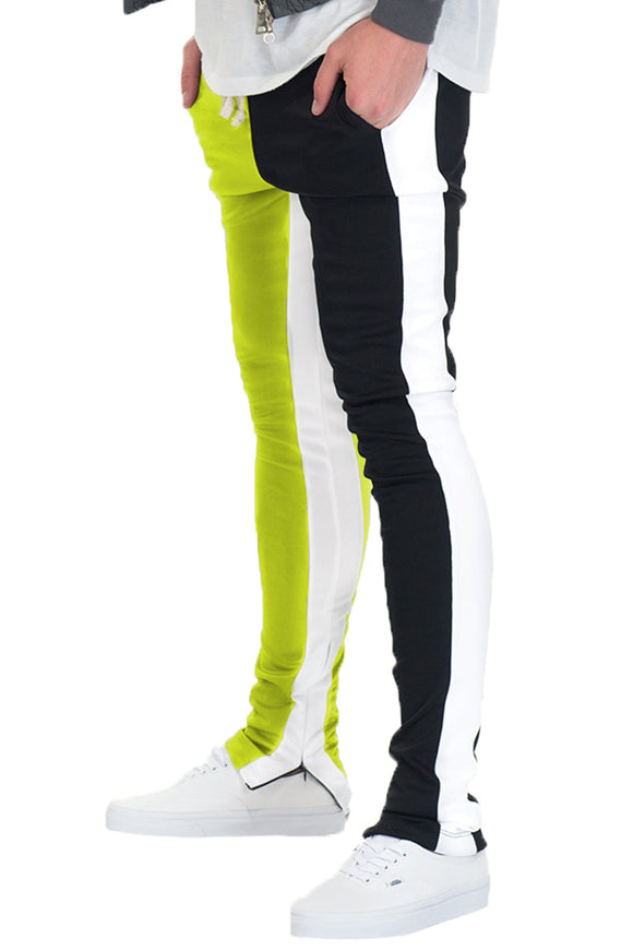 Split Two Tone Track Pants Lime Milo