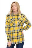 Oversize Boyfriend Plaid Checkered Flannel Lime Milo