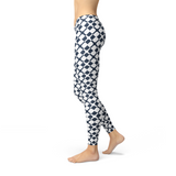 Women's Geometric Blue Tile Leggings