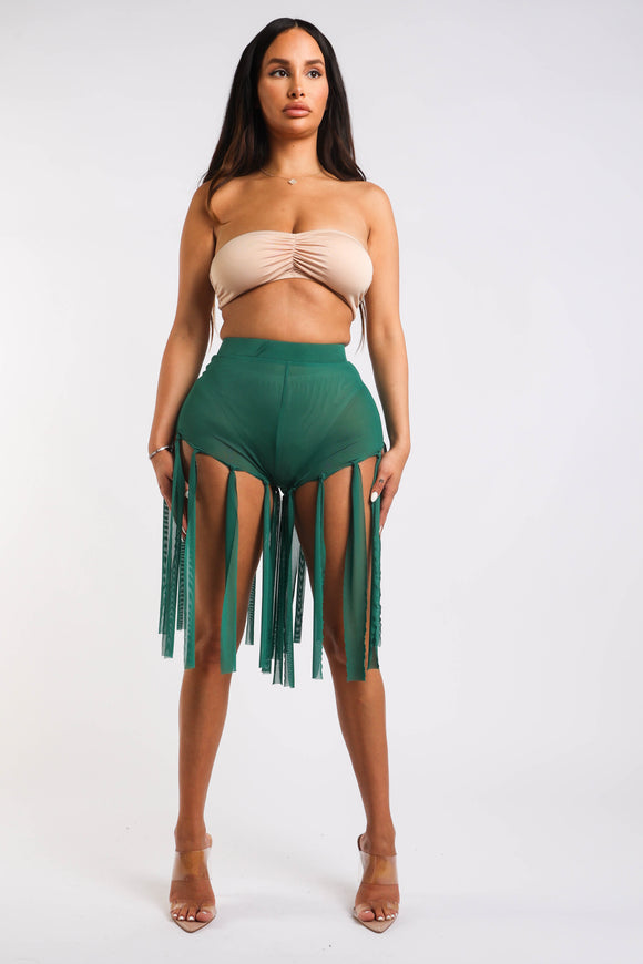 Get Party-Ready with These Fringed Mesh Sexy Shorts