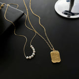 "Do what you love" Layered Look Necklace Gold Plated