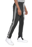 CLASSIC SLIM FIT TRACK PANTS- BLACK/DARK GREY