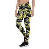 Women's Yellow and Gray Camo Leggings