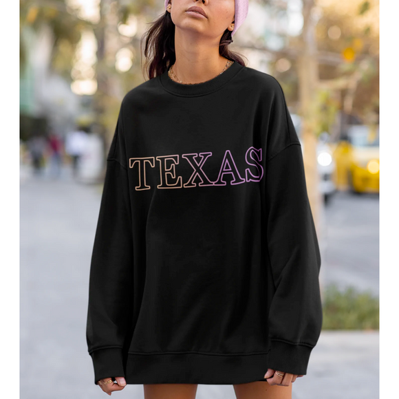 Womens Texas Gradient Crewneck Sweatshirt Yellow Pandora