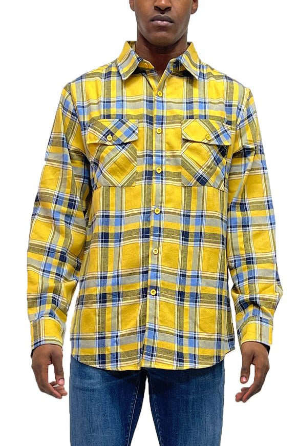 Long Sleeve Checkered Flannel Shirt