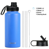 DRINCO® 32oz Stainless Steel Water Bottle (3 lids) - Royal Blue