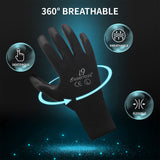 12 Pair PU-Coated | Safety Work Gloves | Ultra-Light | Black | L Cerise Jasper