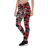 Women's Red & Gray Camo Leggings