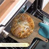 Härthwood Walnut Wood Cutting Board with Handle 12"x12" Sky Blue Hestia