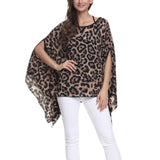 Leopard Print Batwing Chiffon Top Yellow Pandora