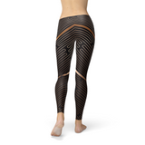 Women's Striped Lines Sports Brown Leggings