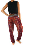 Burgundy PEACOCK Women's Harem Pants